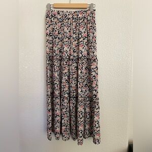 Floral maxi/midi skirt ruffle tiered